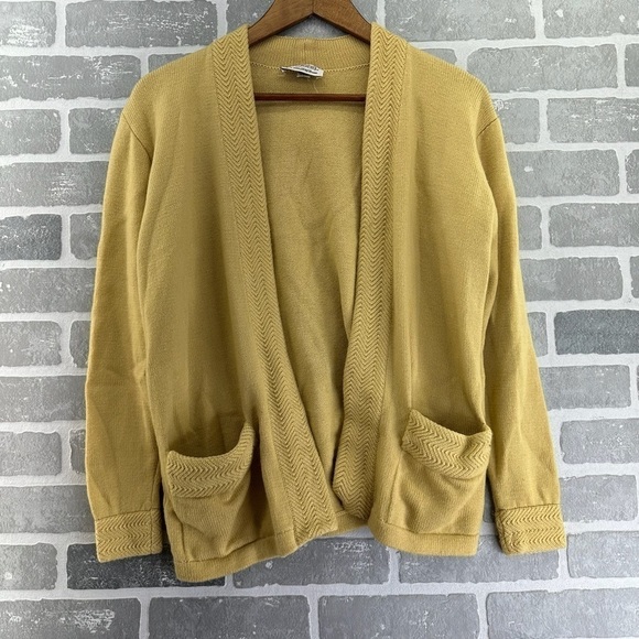 St John Size 8 Yellow Open Front Knit Cardigan - Picture 1 of 6